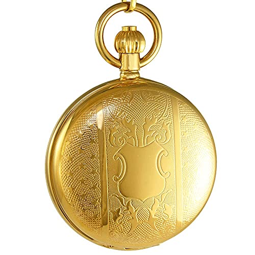 Image of OGLE Vintage Double Copper Cover Case Dual Movement Skeleton Chain Fob Self Winding Automatic Mechanical Pocket Watch