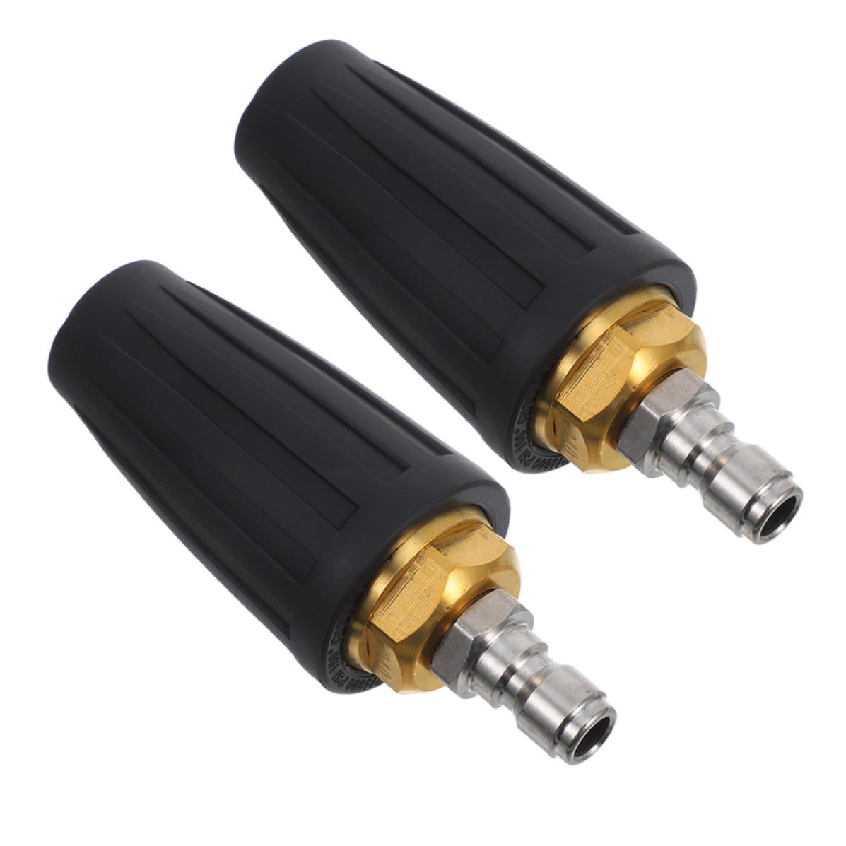 DECHOUS 2 Piezas Boquilla de Limpiador de Alta Presión, Boquilla Turbo Giratoria para Hidrolavadora de 1/4, 4000 Psi, Conexión Rápida, Negra, de Goma, Acero Inoxidable y Latón,
