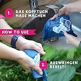 CoolPets Cooling Bandana - Hund Kühlung - Kühlung Halsband - Kühlendes Bandana für Hunden - Einfach zu bedienen - blau - Large