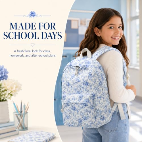 Image of BTOOP School Backpack for Teens Large Cute Bookbag Lightweight 15.6 inch Laptop Bag for Girls Women Casual High School College