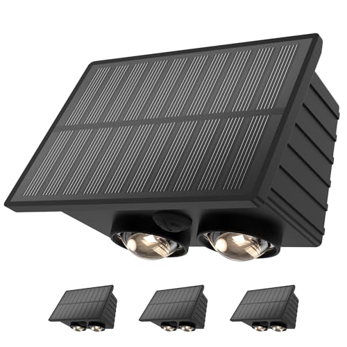 JVURICE Lampes solaires d'extérieur avec détecteur de mouvement, 3 modes d'éclairage et 3 températures de couleur, étanchéité IP67, pour mur de maison,...