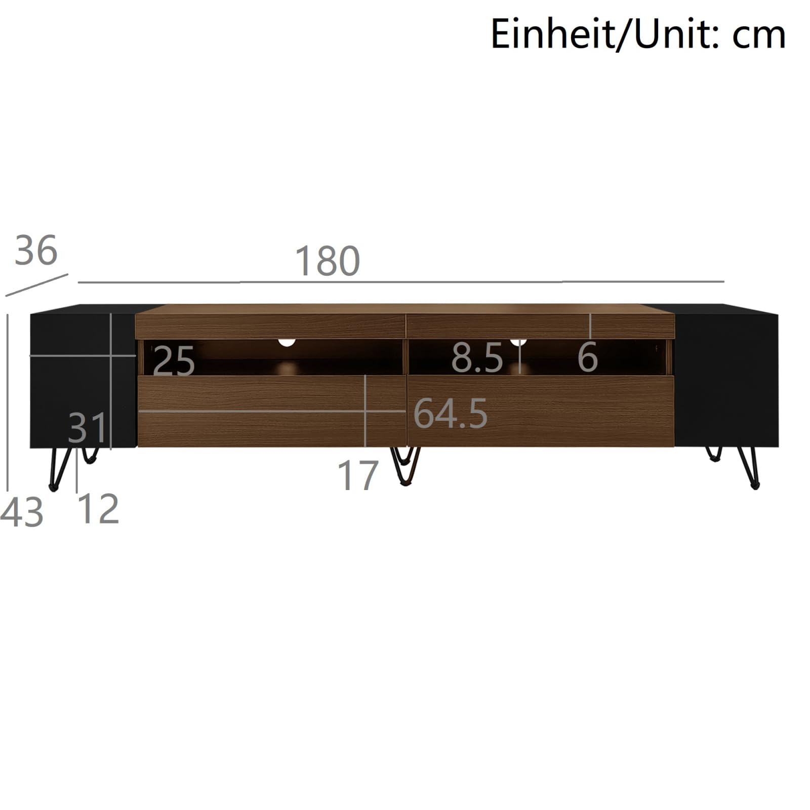 ARMATURA TV CON PORTA 77 POLLICI TV TABLE् - Dettaglio