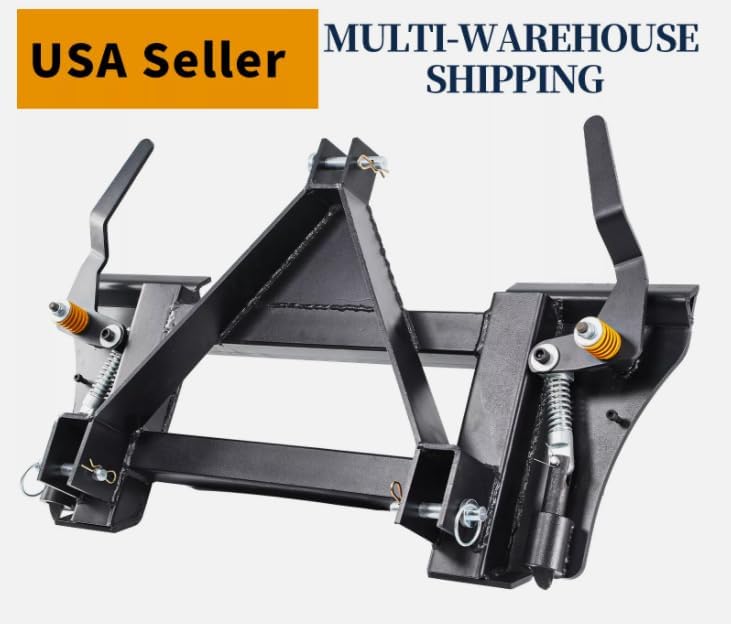 3 Point Skid Steer Quick Tach Conversion Adapter Fit 3Pt Cat 1 Tractor 2200lbs
