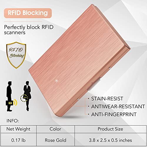 Maxgear Credit Card Holder, Stainless Steel Card Case For Women Or Men, Metal Id Card Holders Rfid Blocking Protector Sleeves, Slim Business Cards Case Holder Money Clip #TOP2