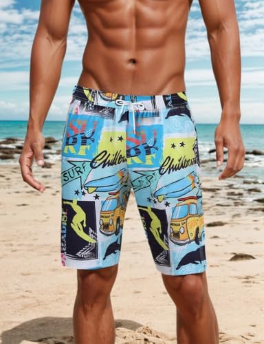 Mens Quick Dry Board Shorts Quick Dry Bathing Suit Swim Trunk Beach Swimwear