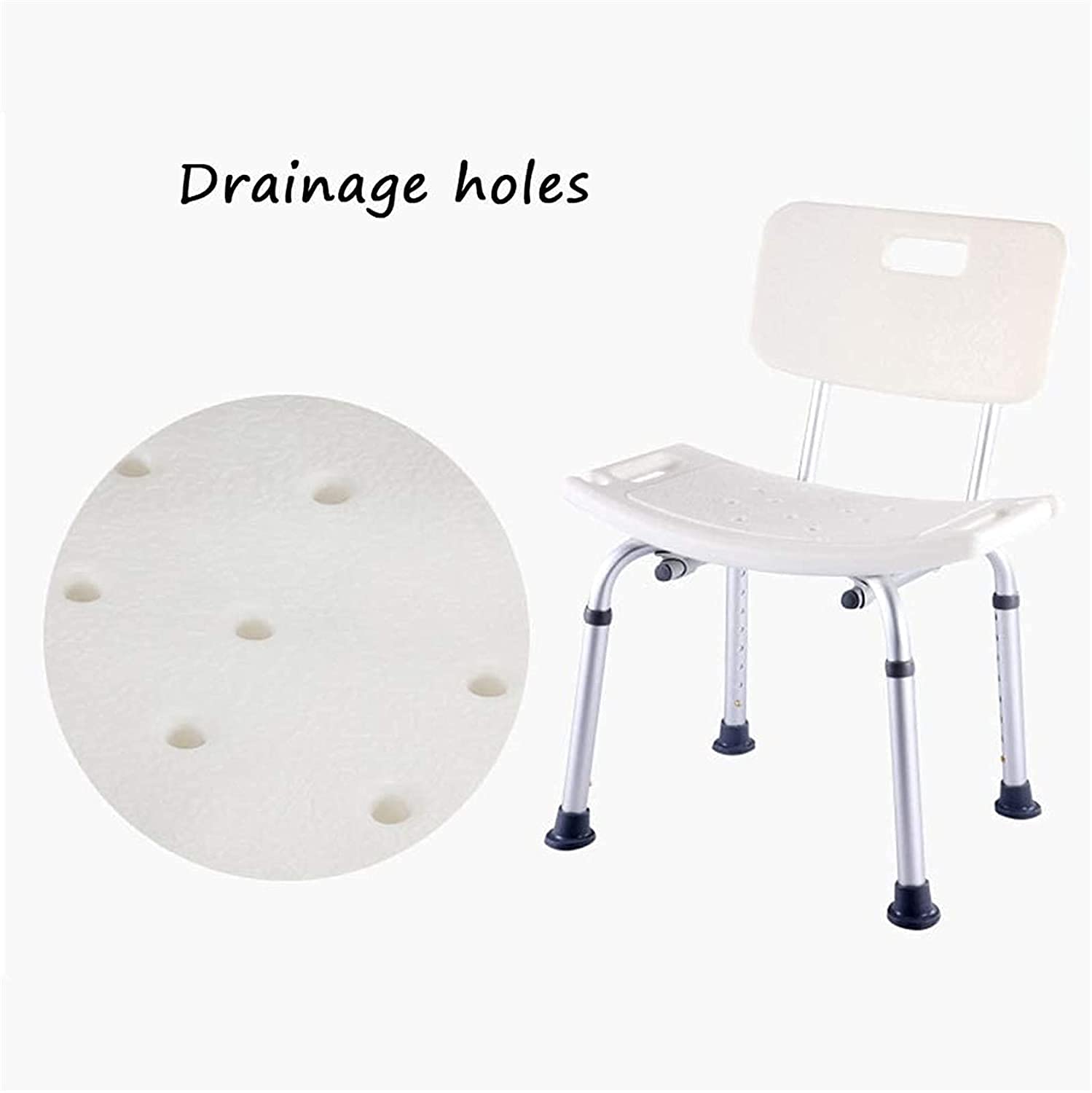 Taburete de Ducha Asiento de Ducha Taburete de Ducha Silla de baño Antideslizante de aleación de Aluminio Taburete de baño de Ducha con Respaldo-Ancianos discapacitados Embarazadas