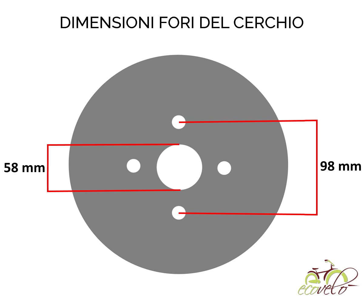 ECOVELO COMPATIBILE CON PNEUMATICO 4.00-10 + CERCHIO DA 10 ATTACCO FIAT 58X98 + CAMERA D’ARIA X RUOTE CARRELLO RIMORCHIO APPENDICE