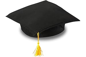 Bulk Pack of 12 Kid-Sized Black Graduation Caps with Vibrant Yellow Tassels