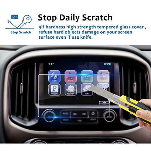 Lfotpp Glass Protector Replacement For 2015-2019 2020 Chevrolet Colorado Suburban Tahoe 8 Inch Mylink, Tempered Glass Navigation Infotainment Center Touch Screen Protector, Scratch-Resistant #TOP2