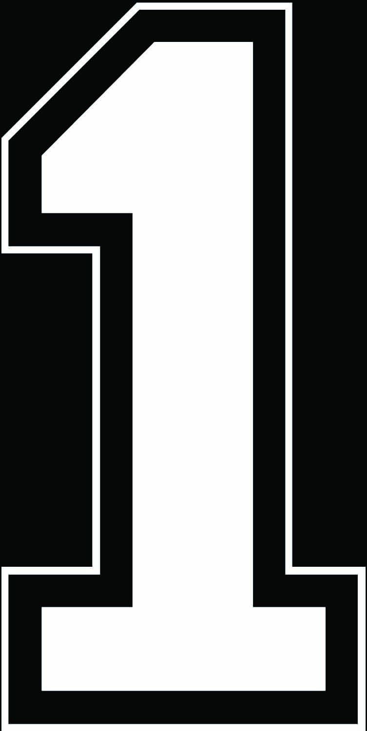 DIY Iron-On 8" Jersey Number Pack w/15 Numbers in White