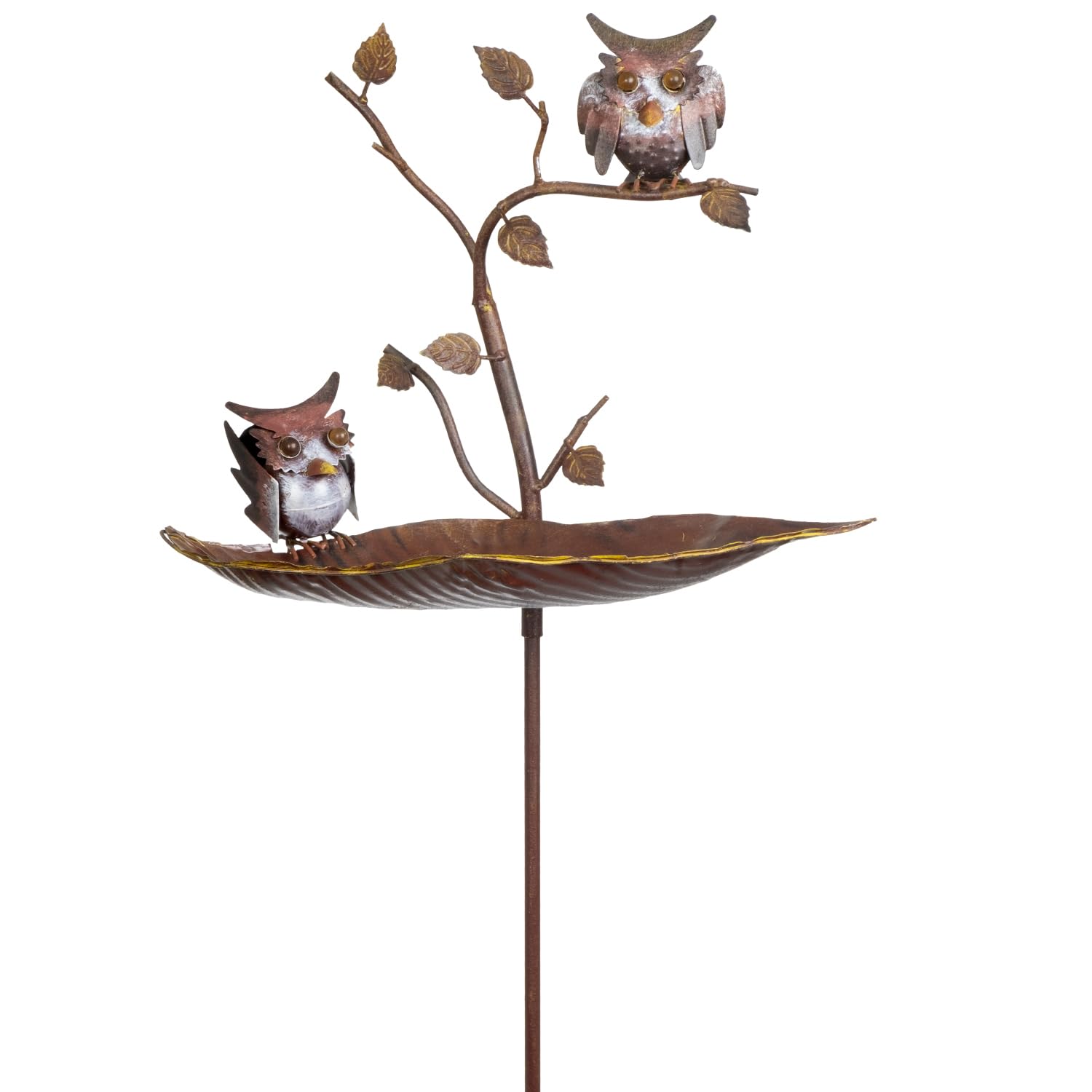 Moritz Gartenstecker Eulen Metall 129 cm – Vogeltränke Stab Gartendeko Deko
