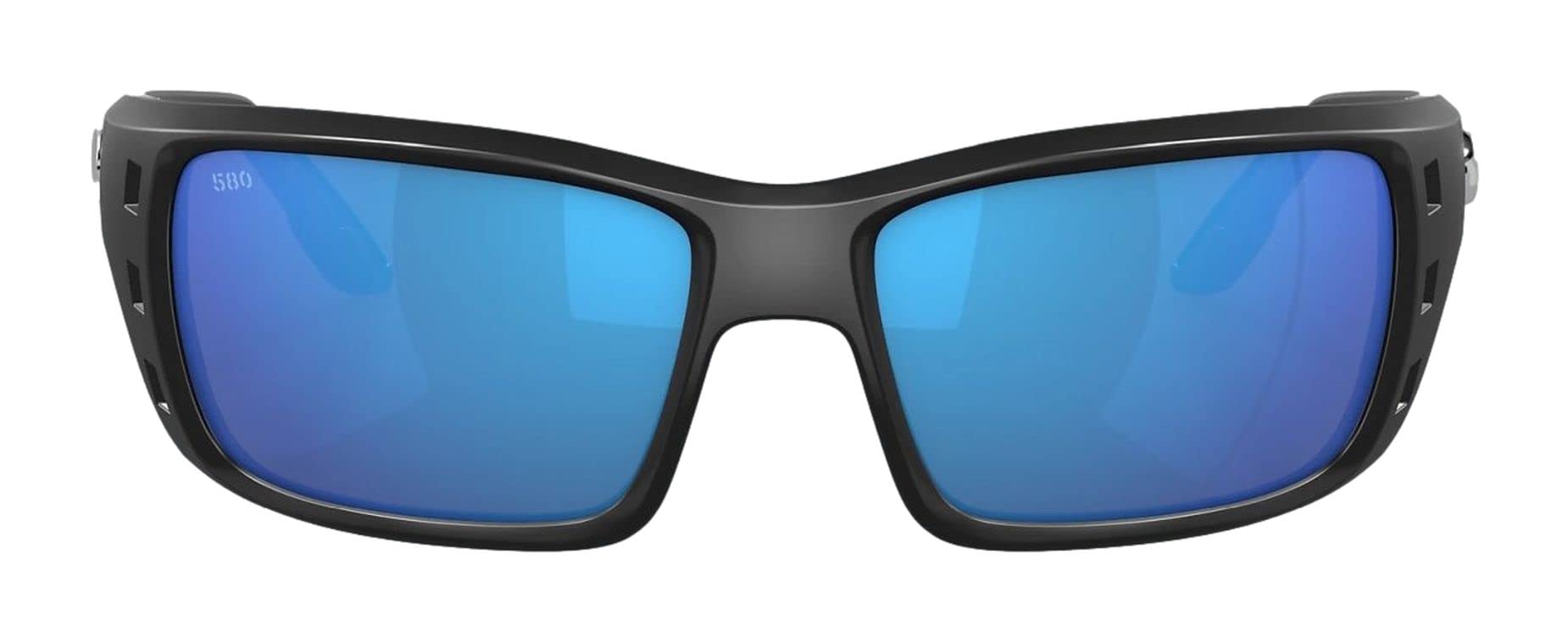 Costa Permit Polarized Sunglasses - Costa 580 Glass Lens Matte Black/Blue Mirror, One Size - Men's by Costa Del Mar
