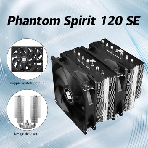 TR Phantom Spirit 120SE - Ventilador para CPU, con 7 tubos de calor, doble ventilador de 120 mm TL-C12B V2 PWM, AGHP 4.0, para AMD AM4 AM5/Intel 1700/1150/1151/1200 - imagen 2