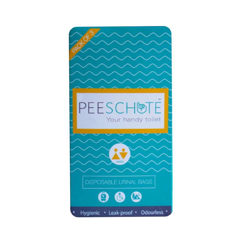 Peeschute (Medi) Unisex Pocket Sized Disposable Urine Bags | Solidifies Urine Instantly For Bedridden People | Set of 3Pcs (Pack of 9 Bags) | Outdoor Toilet Needs | Convenient & Hygienic | Each Usable Upto 4 Times