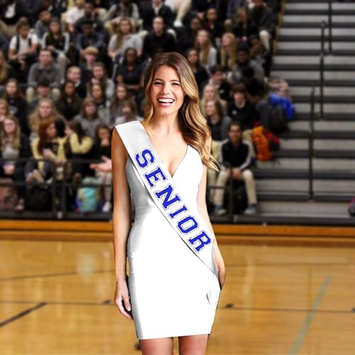 Senior Gifts - High School Senior Night Party Royal Blue PREMIUM GRADE SATIN Sash - Sports Team Supplies4