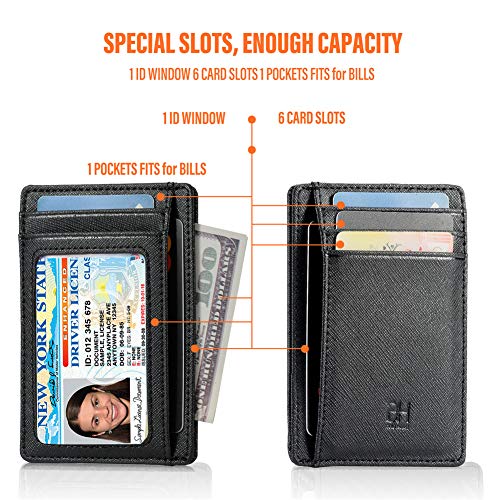 Image of GH GOLD HORSE Slim RFID Blocking Card Holder Minimalist Leather Front Pocket Wallet for Women | Slim