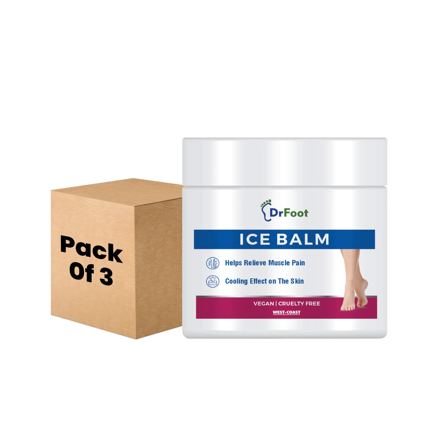 Dr Foot Ice Balm Cold with the Goodness of Menthol, Mentha Oil, Hemp Seed Oil, Glycerin - 100gm (Pack of 3) (B0CBPG2837) Amazon Price History, Amazon Price Tracker