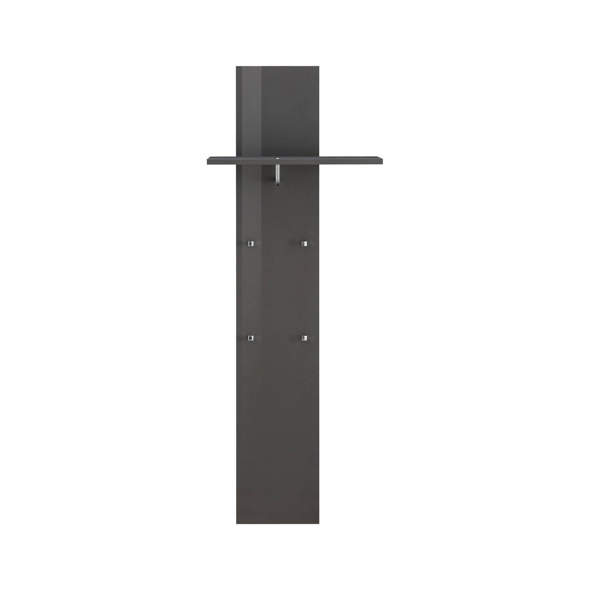 Dmora - Mobile da ingresso Omer, Entratina moderna multifunzione, Armadietto multiuso per atrio, 100% Made in Italy, cm 50x27h140, Antracite lucido