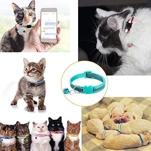 Flymind 18Pcs Reflective Puppy Collars, Cat Id Collars With Bell Adjustable 19-32Cm, Soft Nylon Adjustable Breakaway Identification Collars For Puppy Kittens #TOP3