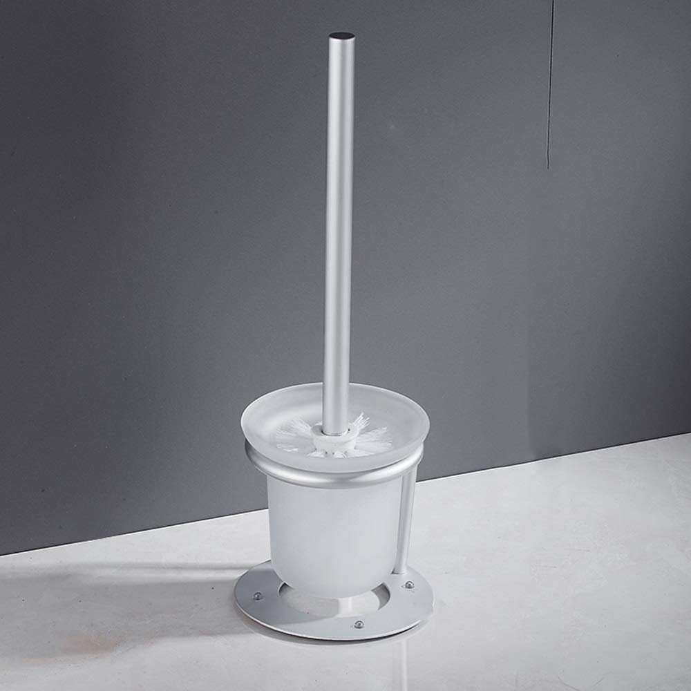Nff Cepillo Y Soporte para Inodoros, Espacio De Pie Baño De Aluminio Tenedor De Cepillo De Baño 360 ° Fácil De Limpiar Cerdas Suaves Cepillo De Inodoro (Size : Floor-Standing)