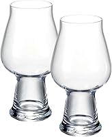 Luigi Bormioli Birrateque 20.25 oz Stout Beer Glasses Set of 2 - Italian Craft Beer Glasses with Foam Control for Stouts, Laser-Cut Rims, Dishwasher Safe