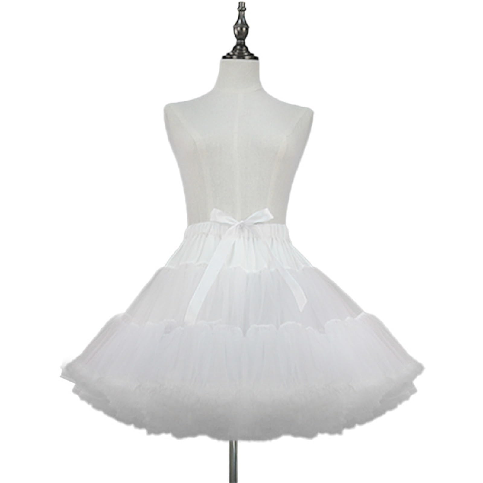 Braut-Krinoline, Damen-Unterrock for Partys, weiß/schwarz, Ballettrock, Tutu, bauschig, Cosplay-Unterrock