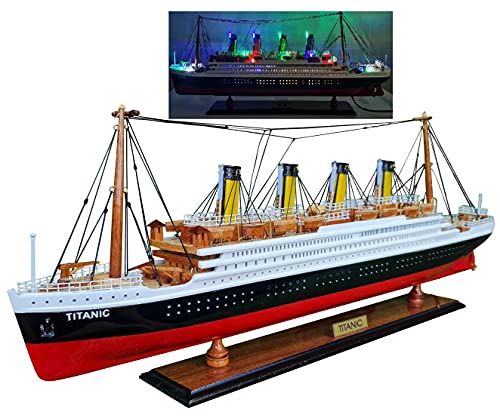 RMS TITANIC SEA LINER 23 = 60CM WOOD MODEL WHITE STAR LINE CRUISE SHIP BOAT NEW (NOT KIT)