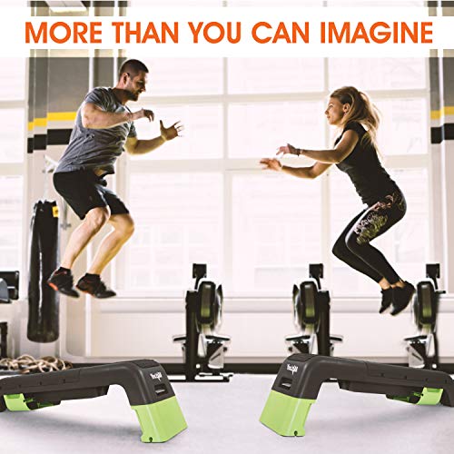 Yes4All Multifunctional Fitness Aerobic Step Platform/Aerobic Deck, Household Step Workout Bench for Home Gym (Green/Black), B. Green/Black