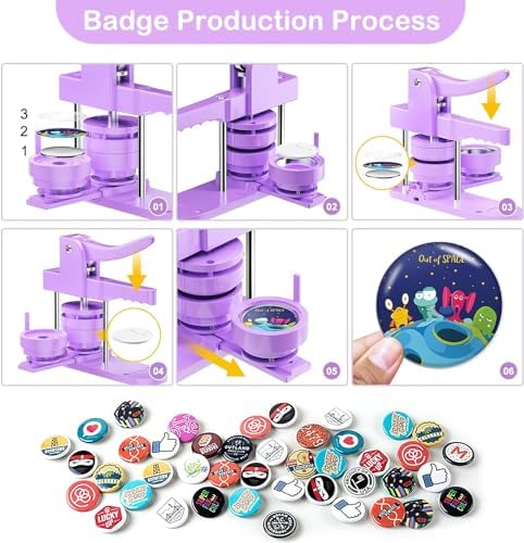 Machine à badges 25 32 58mm Zimiking avec 300 boutons plastiques et coupe-cercle - 4