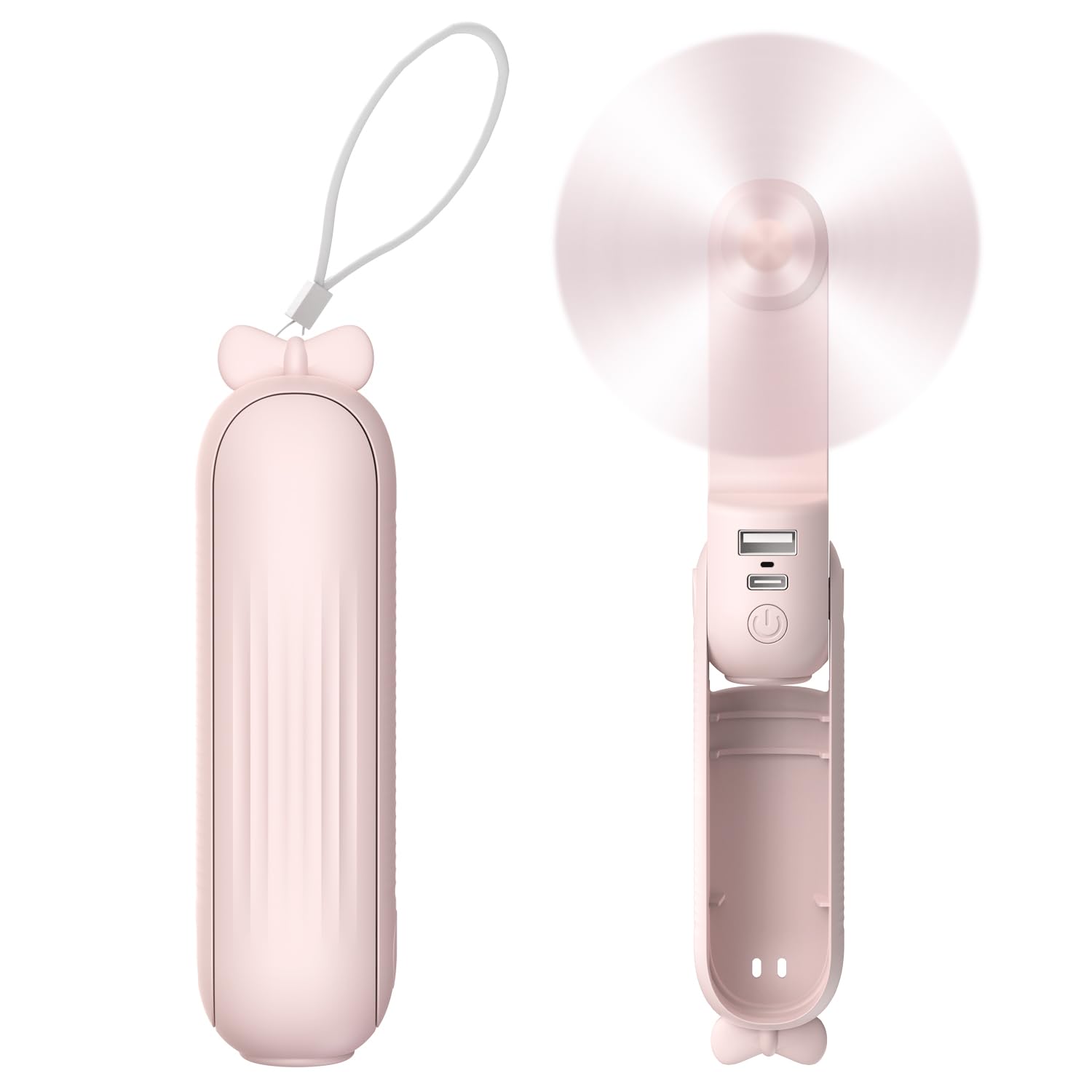 AlohaAir Handheld Fan, Portable Small Fan, Mini Hand Held Fan with USB Rechargeable, Eyelash Fan for Girls, Gifts for Women, Foldable Desk fan for Travel/Summer/Concerts/Lash, (Pink) (B0D3FB83C4) Amazon Price History, Amazon Price Tracker
