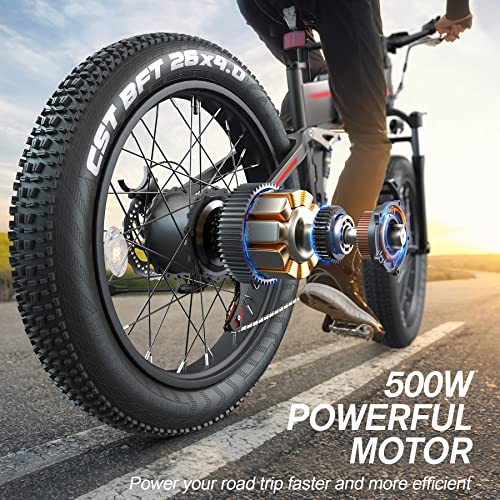 Wooken 26″ x4.0 Fat Tire Electric Bike, Folding Electirc