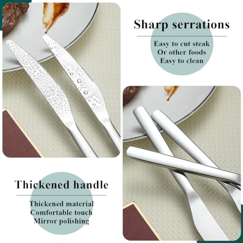 Evanda Dinner Knives Set 12 Pieces, Stainless Steel Table Knife Steak Knives, Butter Knife Set, Modern Design Cutlery Set, Dishwasher Safe - Image 5