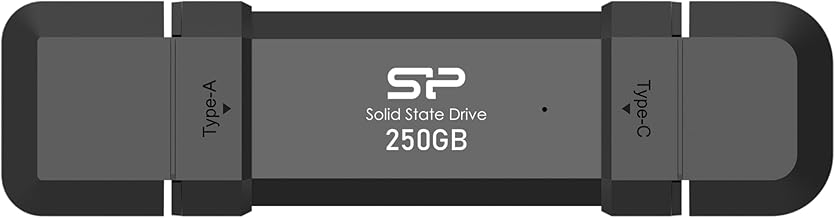 Silicon Power DS72 - Unità SSD portatile USB 3.2 Gen 2 Type-C/Type-A, 250 GB, colore: Nero