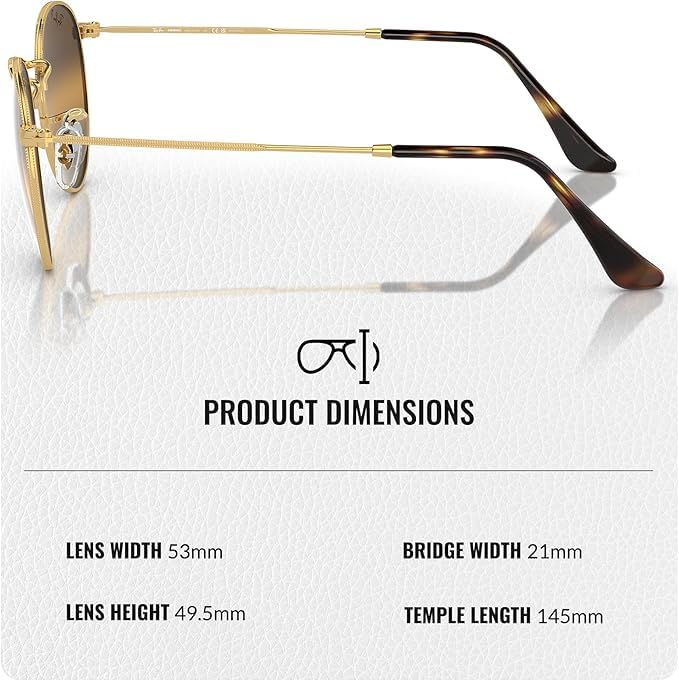 Image of Ray-Ban RB3447 ROUND METAL CHROMANCE POLARIZED Round Shape Sunglasses for Men with Official Eyewear Kit
