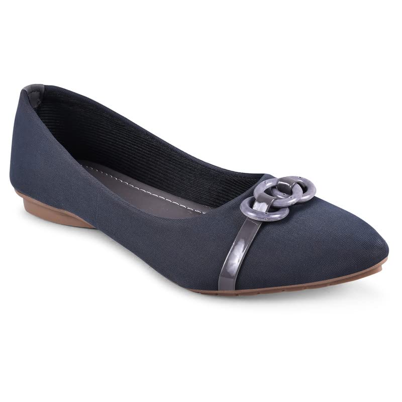 JM LOOKS Soft Stylish Casual Comfortable Grey Flat Bellies Shoes for Women Daily/Use Ladies Ballerinas (B0BJQK85B1) Amazon Price History, Amazon Price Tracker