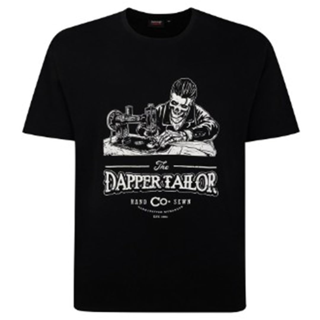 Espionage Short Sleeve T-Shirt for Men with Dapper Tailor Print in Dapper Tailor, 3XL