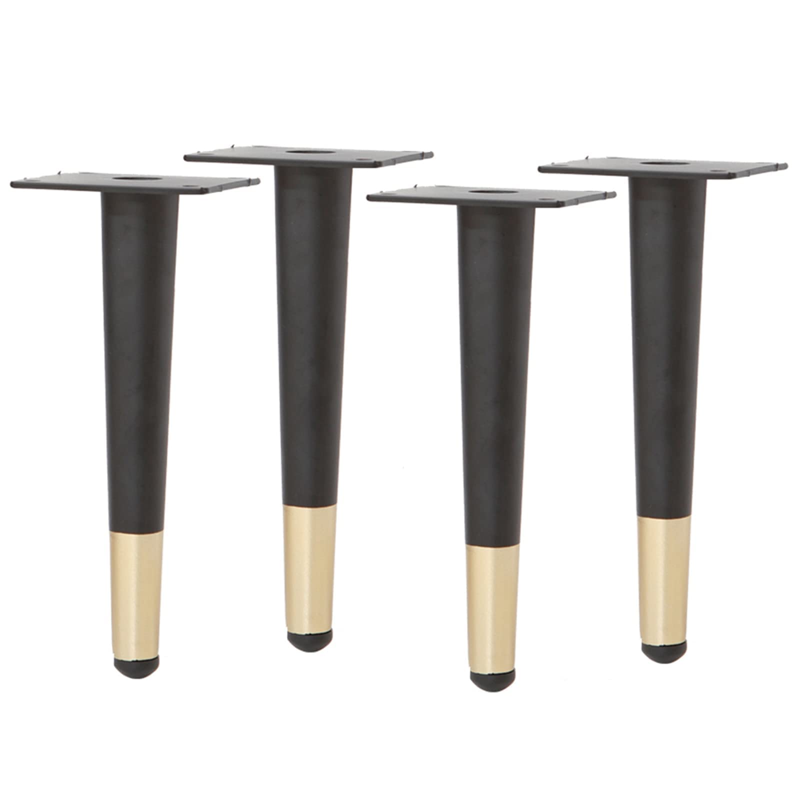 Set di 4 Gambe di Ricambio in Metallo Nero e Oro per tavolini da caffè, divani, mobili TV da Bagno - capacità 1000 kg, Altezza 25 cm/9,8 Pollici, Supporto Elegante e Durevole