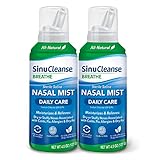 SinuCleanse Daily Care Sterile Saline Nasal Mist, Instantly Moisturizes & Relieves Everyday Nasal Congestion Due to Colds & Dry Air, 4.5 Oz (2 Pack)