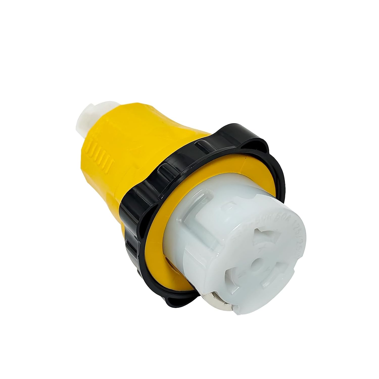 NEMA L14-30P to SS2-50R Adapter 30A Fit for RV Marine Generator, Yellow Nylon Copper Twist Lock