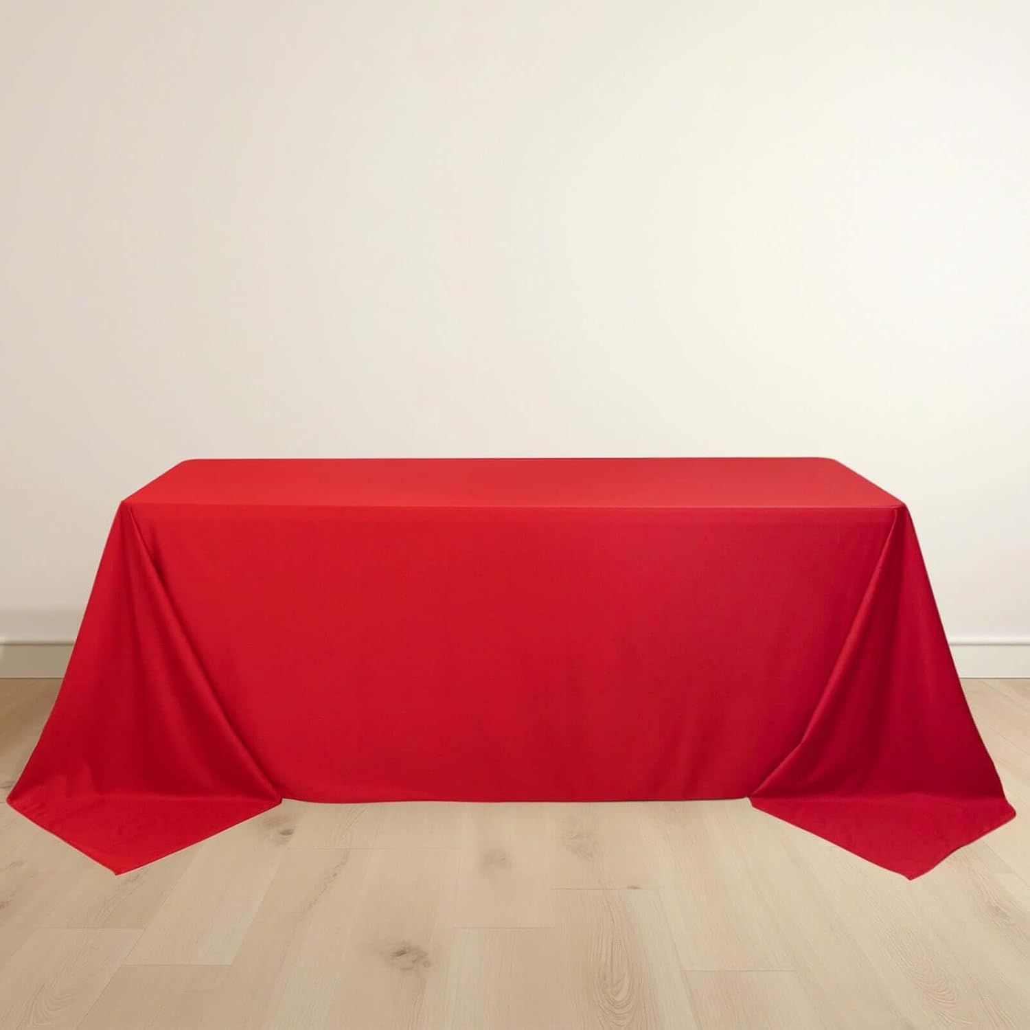 Efavormart Shimmer Silver Premium Scuba Square Table Overlay, Wrinkle Free Seamless Polyester Table Topper - 70"