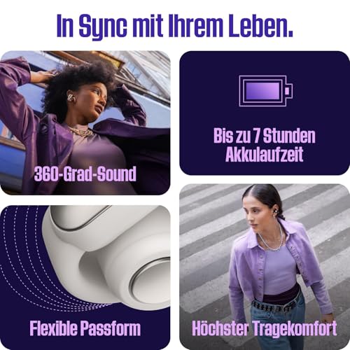 Bose Ultra Open Earbuds mit Bluetooth und OpenAudio Technologie, Clip On Kopfhörer, kabellose Open Ear Earbuds, immersive Audio… – Ansicht 4