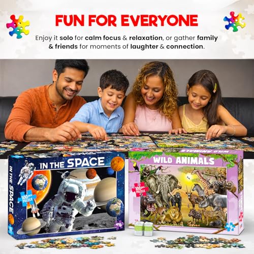 Image of Castle Jigsaw Puzzles for Kids and Childrens - Realistic Illustration Challenging Brain Booster Gifts, Fun and Creative Fun Game - Ages 5+ (500 Pcs) (Space + Animal)