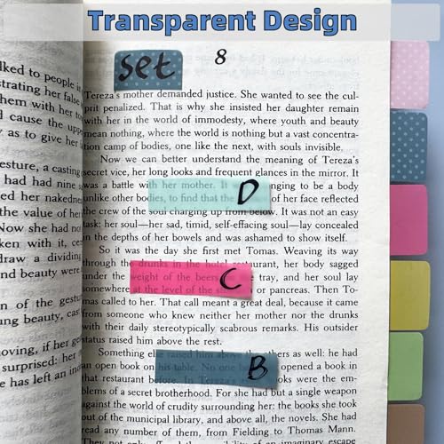 Image of ELII 900 PCS 1 Inch Sticky Index Tabs Book Tabs,Writable Repositionable | File Tabs Flags, Colored Page Markers Labels for Reading Notes, 41 Sets, Smooth Writing,Transparent,Safety Material