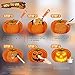 Pumpkin Carving Tools for Kids, All in One 30Pcs Halloween Pumpkin Carving Kit, Easy and Safe Pumpkin Carving Stencils Cookie Cutters, with 5 Color Candle Lights, Stainless Steel