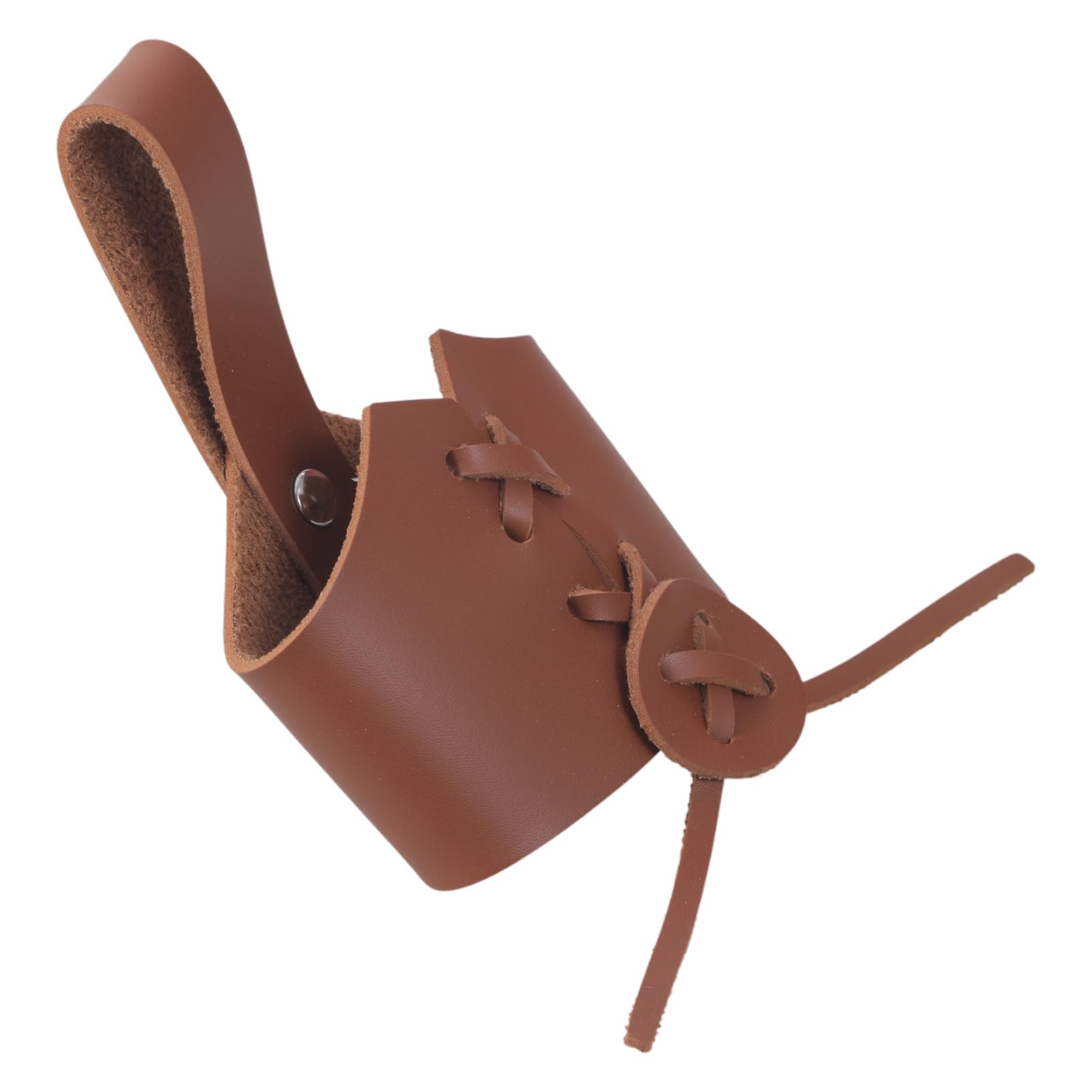 Horn Shape Mug PU Leather Case with Adjustable Strap for Easy Carrying Elegant Cup Holder Tankards Hanger Attachments PU Leather Cup Holder