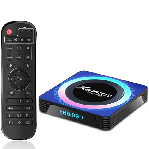 CHROX Android 13.0 TV Box, Decodificador RK3528 Quad-Core 64Bit Cortex-A53 Soporte 4K / 8K 3D 2.4/5.0Ghz WiFi BT5.0 10 / 100M Ethernet HDMI 2.0 H.265 HDR Smart TV Box,4gb+64gb