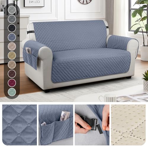 Image of TAOCOCO Sofa Covers 2 Seater,Settee Covers,Non Slip Sofa Covers,Sofa Slipcovers,Pet Couch Covers,Washable Sofa Protectors for Dogs(Grey)