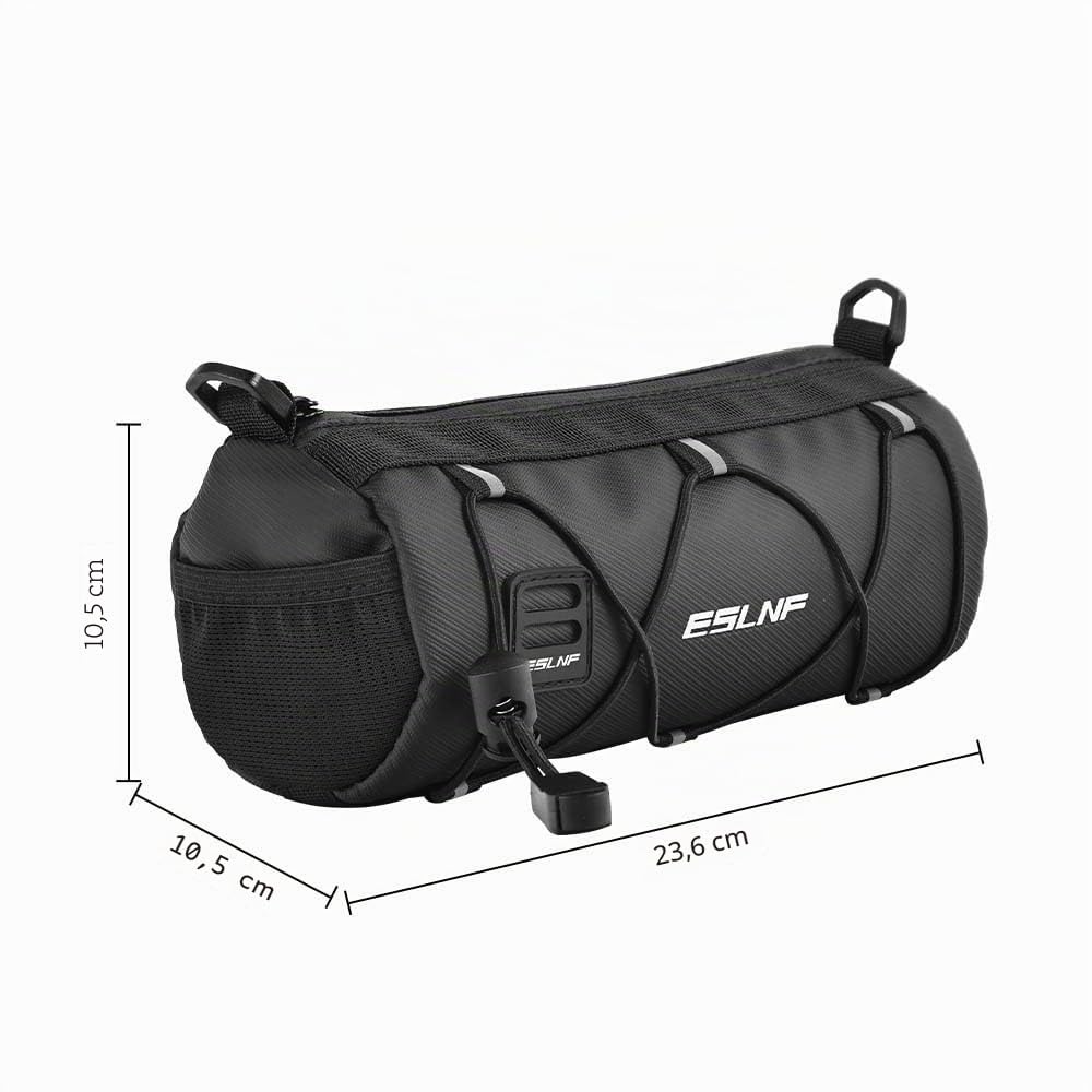 Borsa da Manubrio per Bicicletta, Borsa Manubrio Bici 2,4 L Impermeabile con Tracolla, un accessorio da ciclismo Professionale per Bici da Strada, da Città e Mountain Bike(Nero)