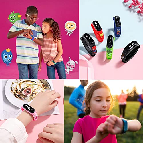 GOLDENIZE FASHION Stylish Waterproof Kids Digital Date and Time Black Pink Square Rectangular Display Watch for Kids Unisex Digital Watch for Baby Boys & Girls Kids | Pack of 2 - Image 6