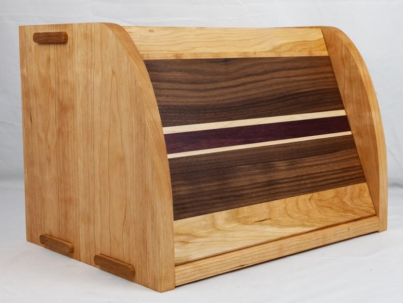 Panera de madera maciza con tabla de cortar integrada, almacenamiento de cocina para pan fresco, diseño elegante, ideal para panaderos caseros